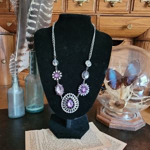 Blingy Purple Rhinestone Necklace